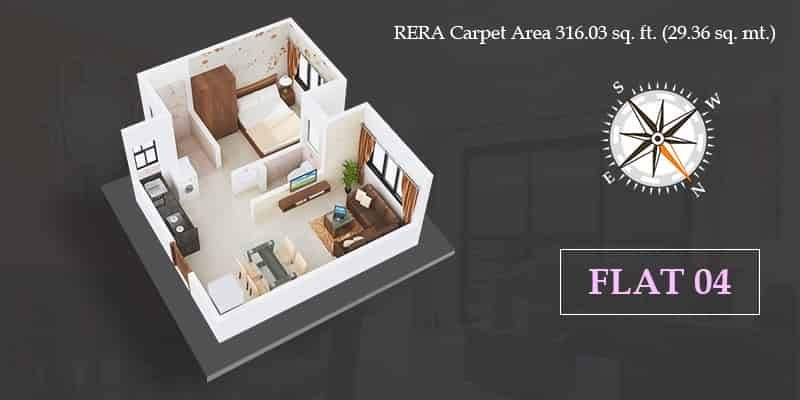 Flats for Sale in Dahisar - VKLAL VISHNU Flat 04 - 3D