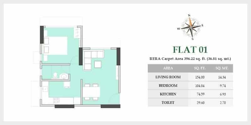1 BHK flat in Dahisar East under construction - VKLAL VISHNU Flat 04 - Floor Plans