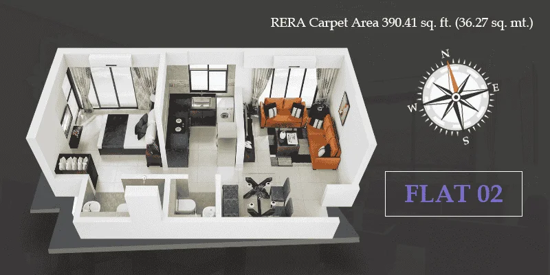 VKLAL HARI 3D Floor Plan Flat 02