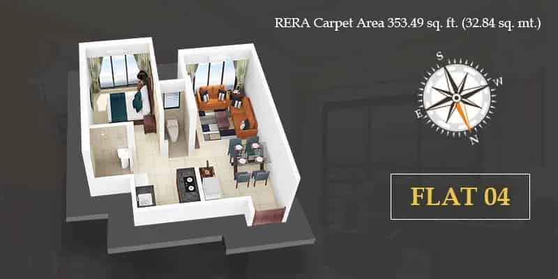 VKLAL HARI 3D Floor Plan Flat 04
