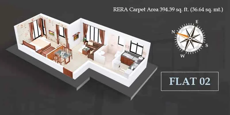 VKLAL HARI 3D Floor Plan Flat 02