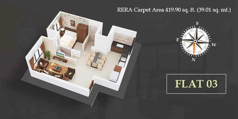 VKLAL HARI 3D Floor Plan Flat 03